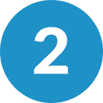 Blue Icon of Number "2"