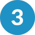 Blue Icon of Number "3"