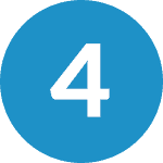 Blue Icon of Number "4"