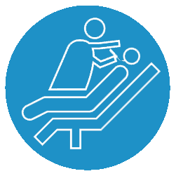 Blue Icon of Dentist and Patient